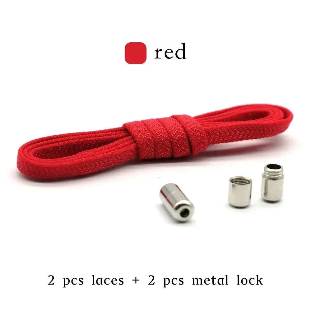 Metal Lock Elastic Shoelaces: Easy No Tie Shoe Strings for Active Style