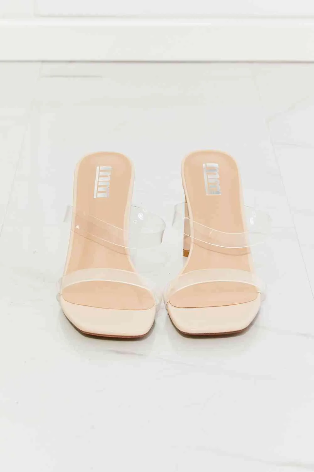 MMShoes Walking On Air Transparent Double Band Heeled Sandal