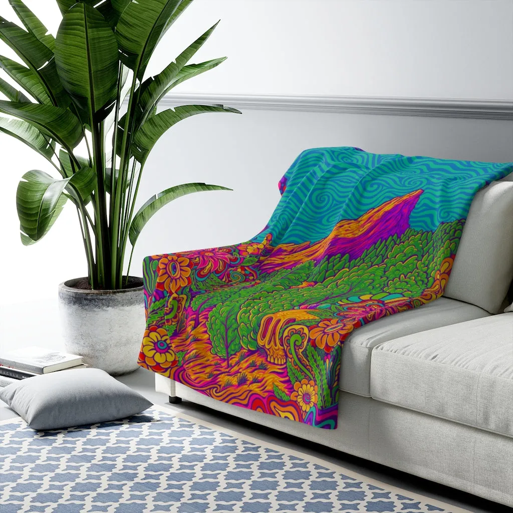 'Neon Flats' Sherpa Fleece Blanket