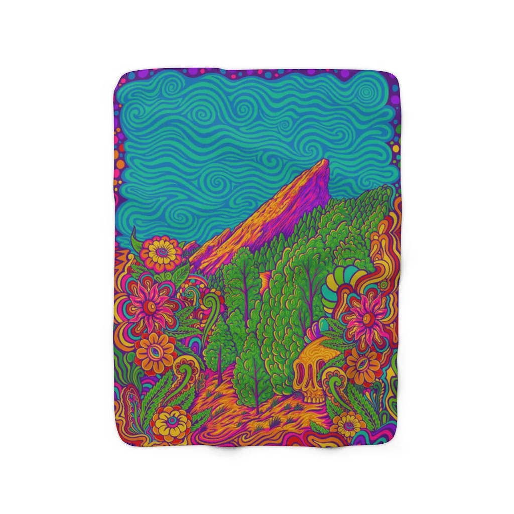 'Neon Flats' Sherpa Fleece Blanket