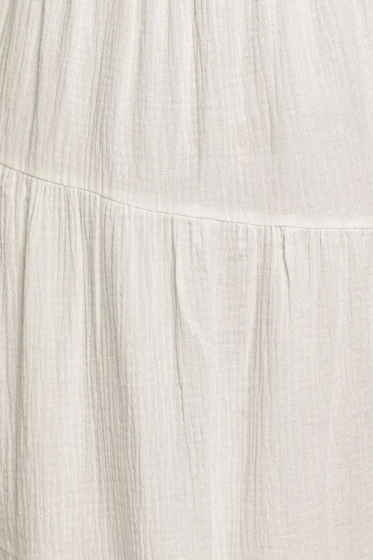 Newport Tiered Cotton Midi Skirt - Large - Final Sale