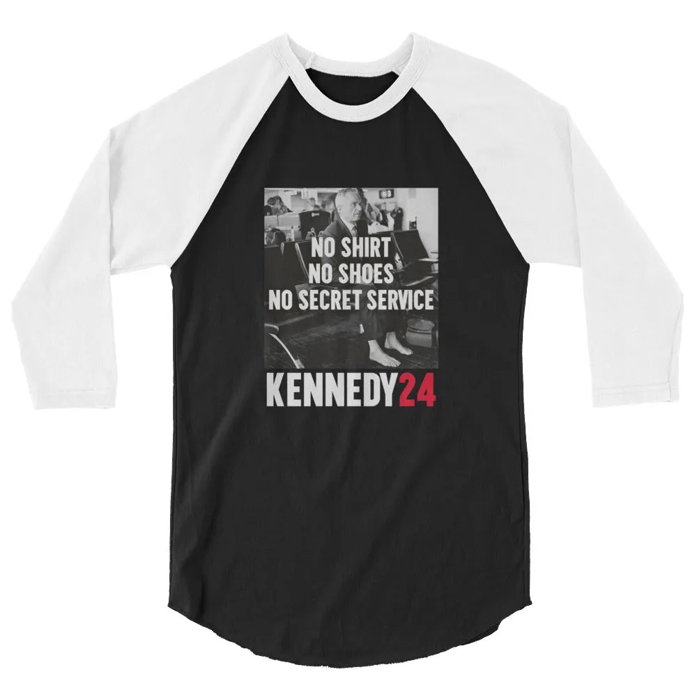 No Shirt, No Shoes, No Secret Service 3/4 Sleeve Raglan Shirt