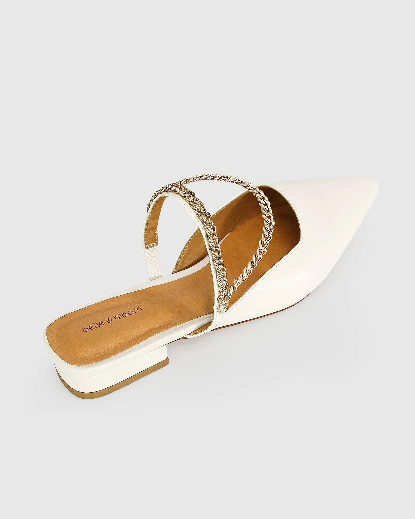 On The Go Leather Flat - Cream