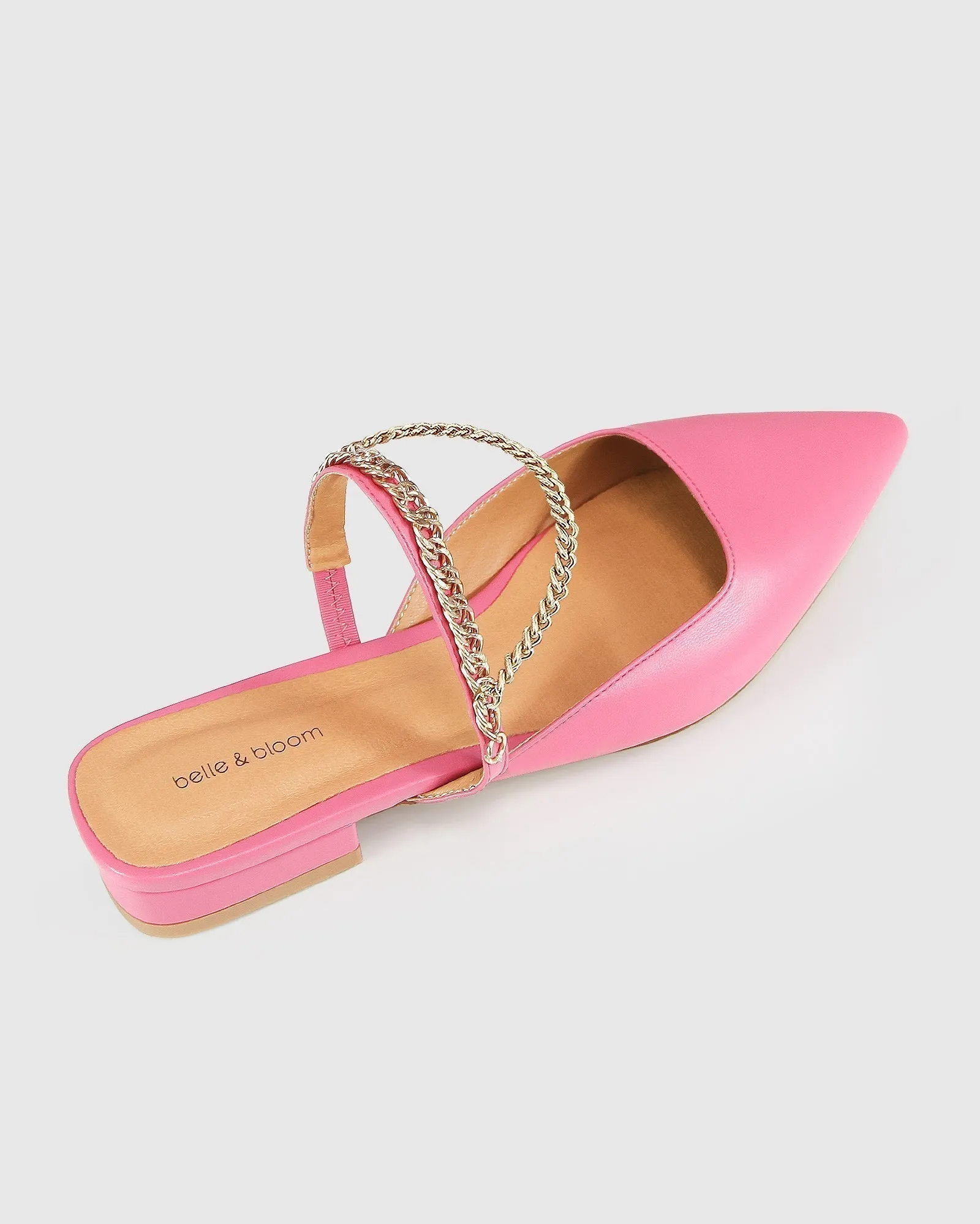 On The Go Leather Flat - Hot Pink