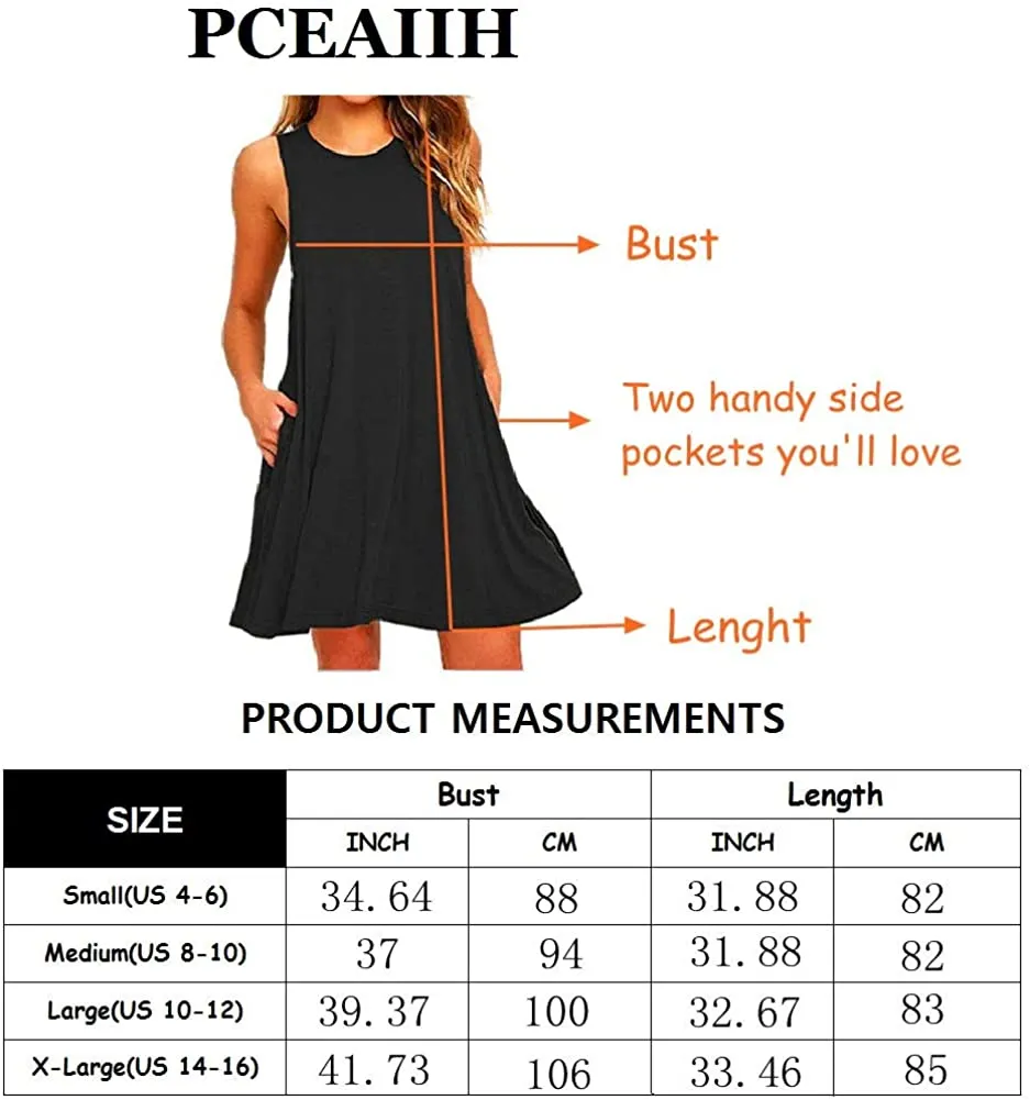 PCEAIIH Women Summer Casual T Shirt Dresses Beach Cover up Plain Tank Dress