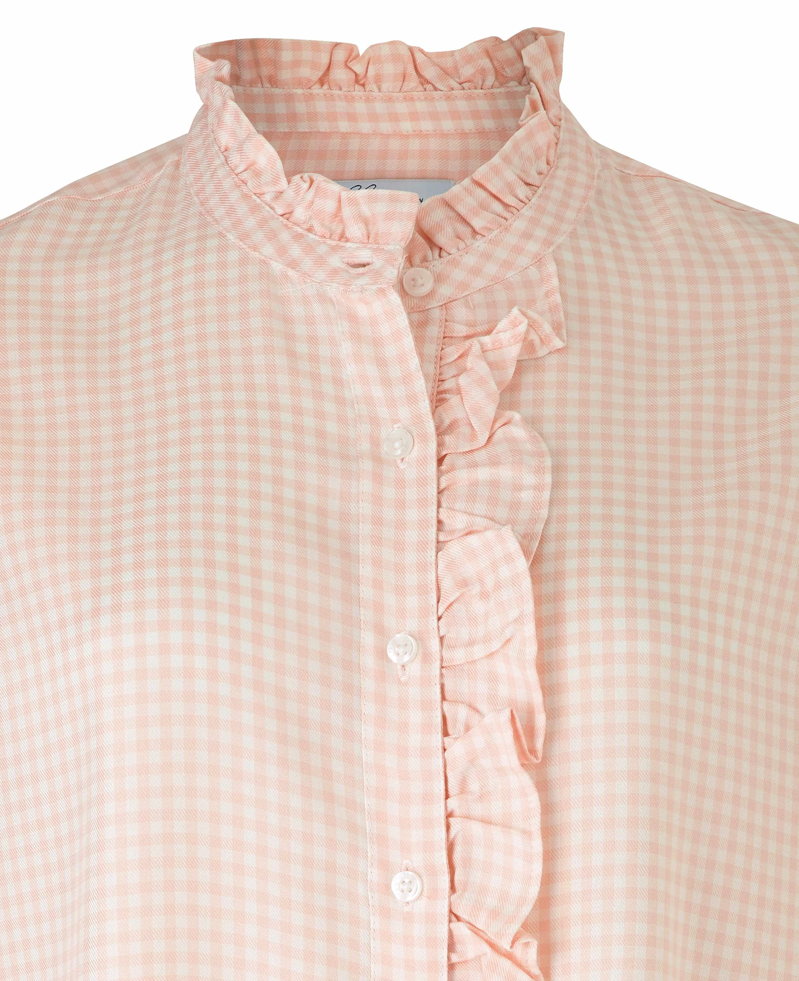 Pink Gingham Check Viscose Women's Shirt