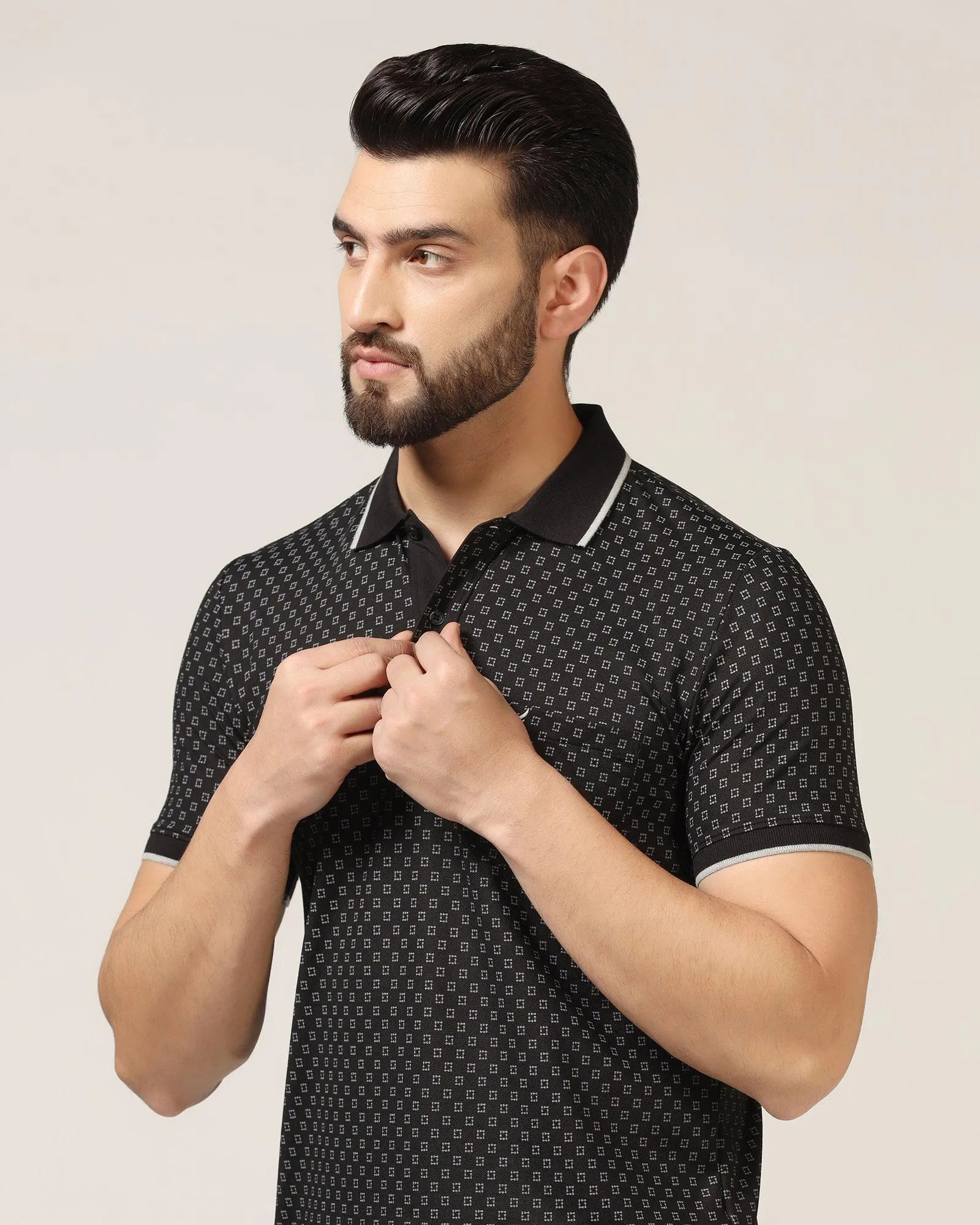 Polo Black Printed T-Shirt - Laurel