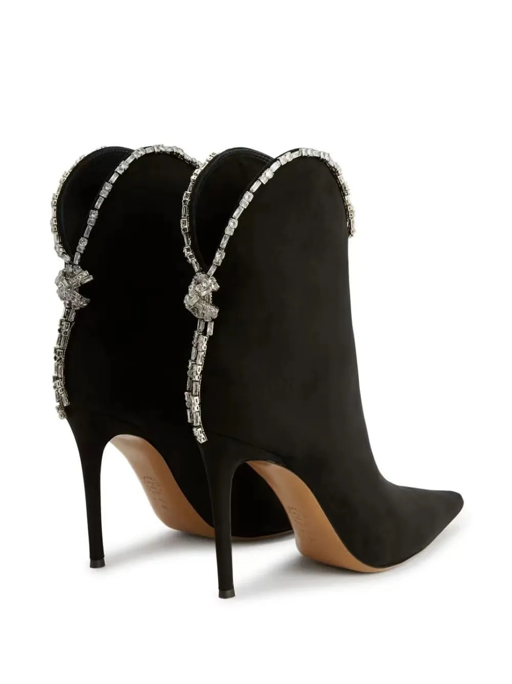 Pre Order:  Rhinestone Pointy Toe Stiletto Ankle Boots