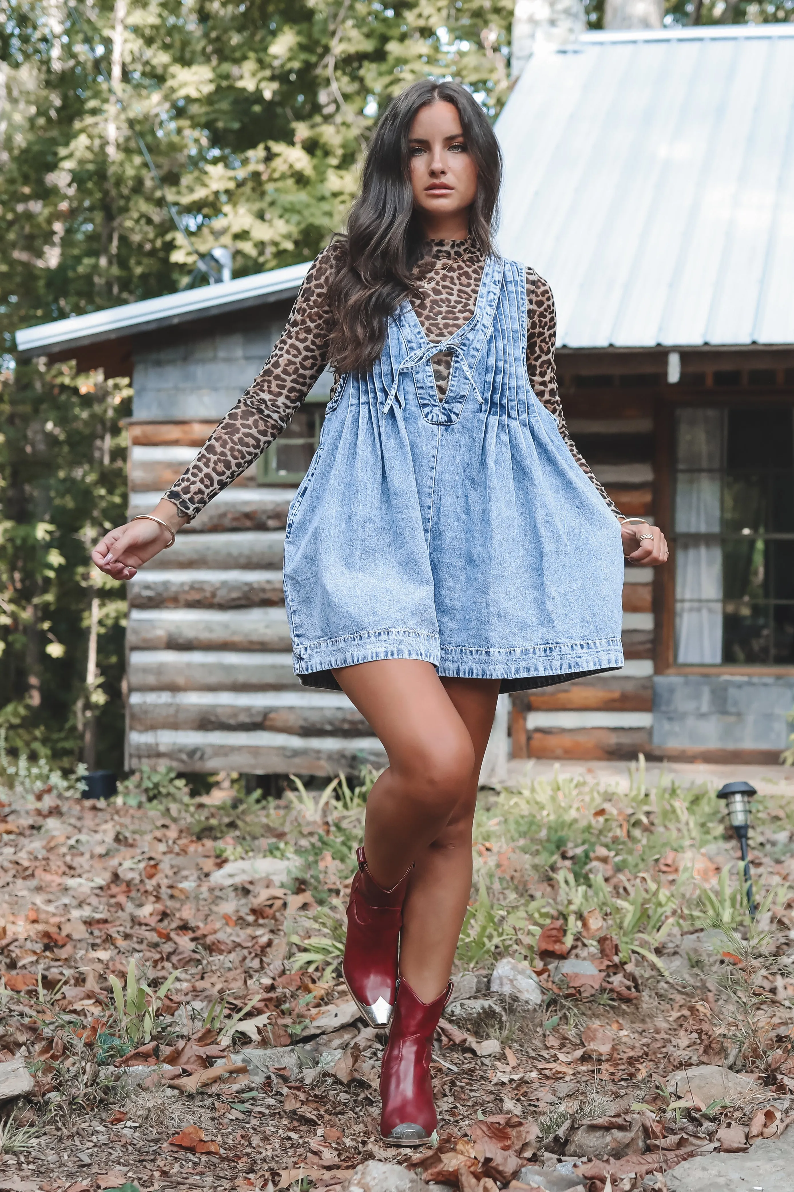 She's Got An Edge Washed Denim Romper