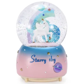 Unicorn Snow Globes For Kids - Pink Snow Globe For Girls - Enchanting Unicorns