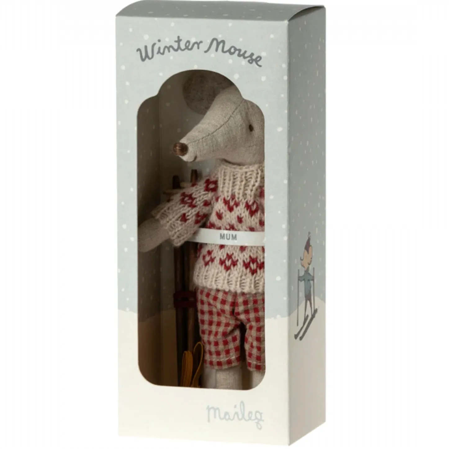 Winter Mouse With Ski Set Mum