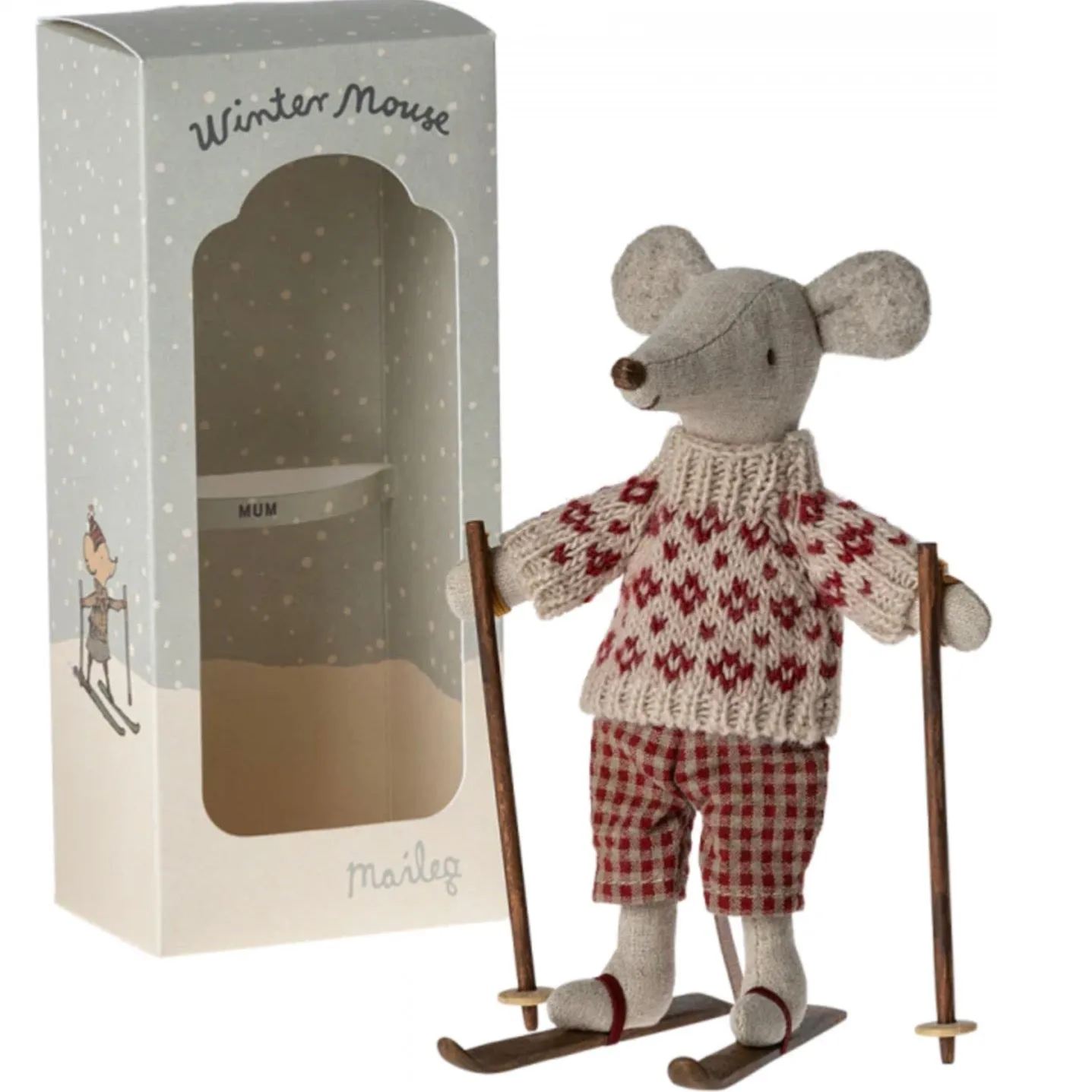 Winter Mouse With Ski Set Mum