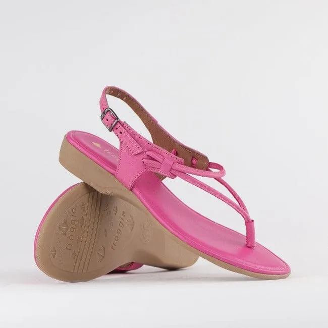 Women's Thong Flat Sandal in Hot Pink - 10732