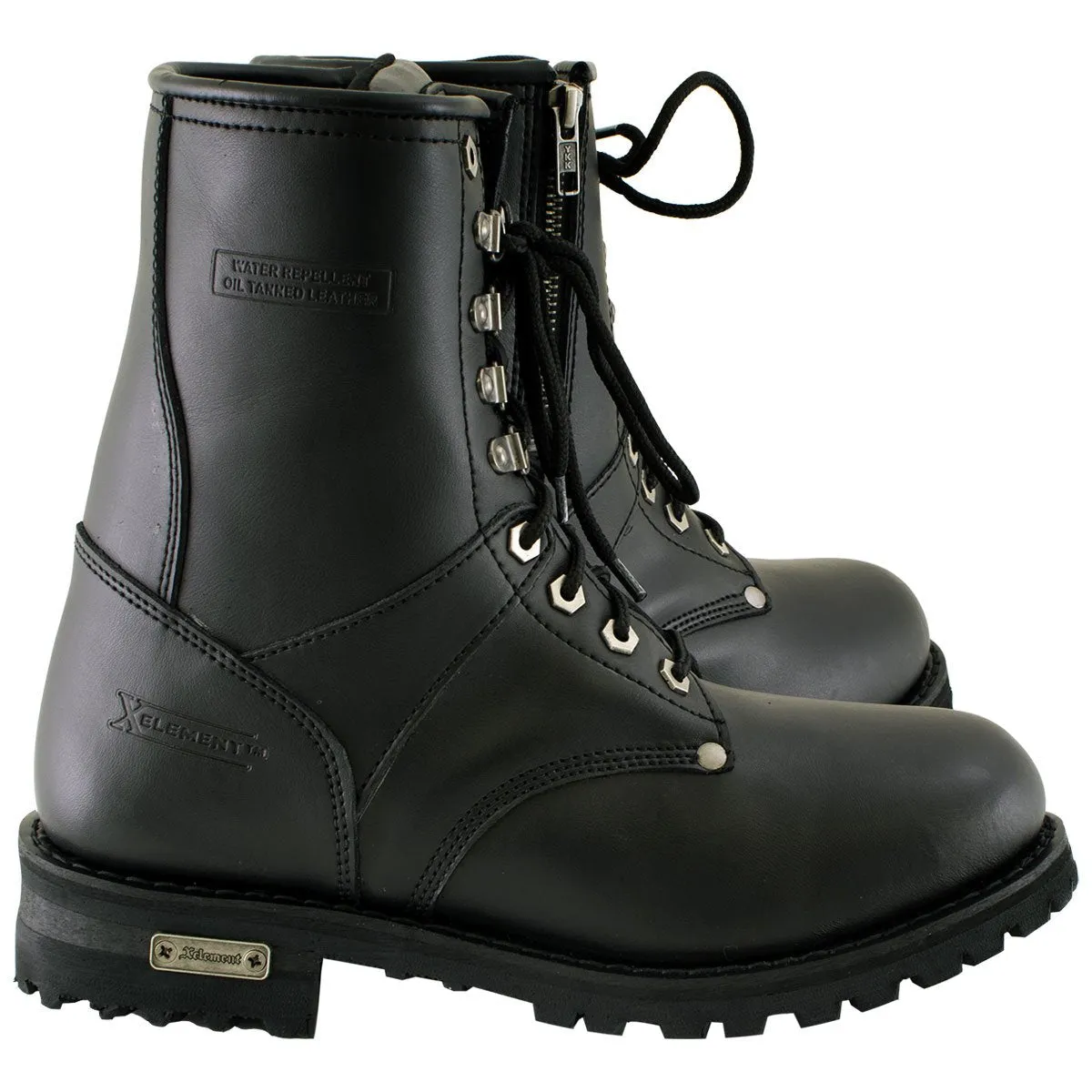 Xelement 1446 'Vigilant' Men's Black Logger Boots with Inside Zipper