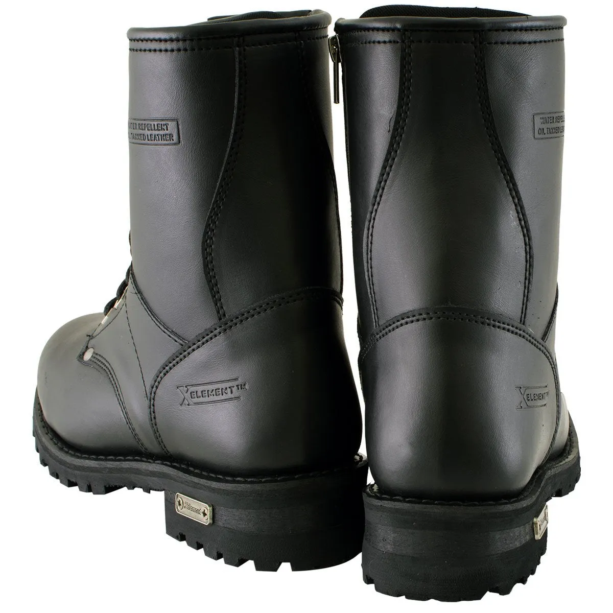 Xelement 1446 'Vigilant' Men's Black Logger Boots with Inside Zipper