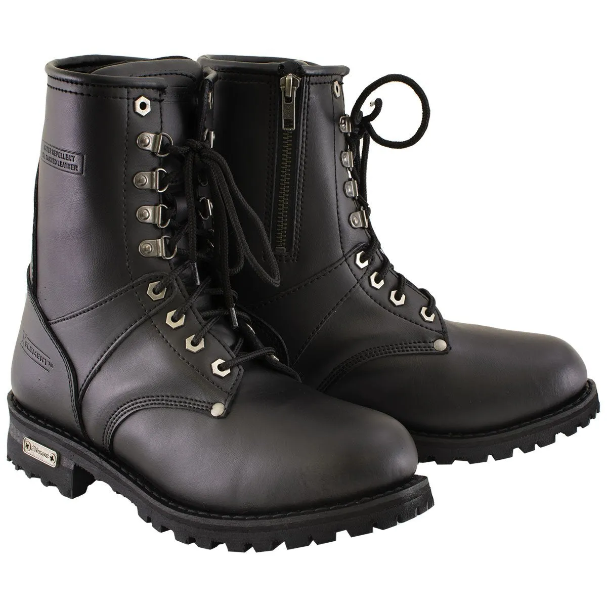 Xelement 1446 'Vigilant' Men's Black Logger Boots with Inside Zipper